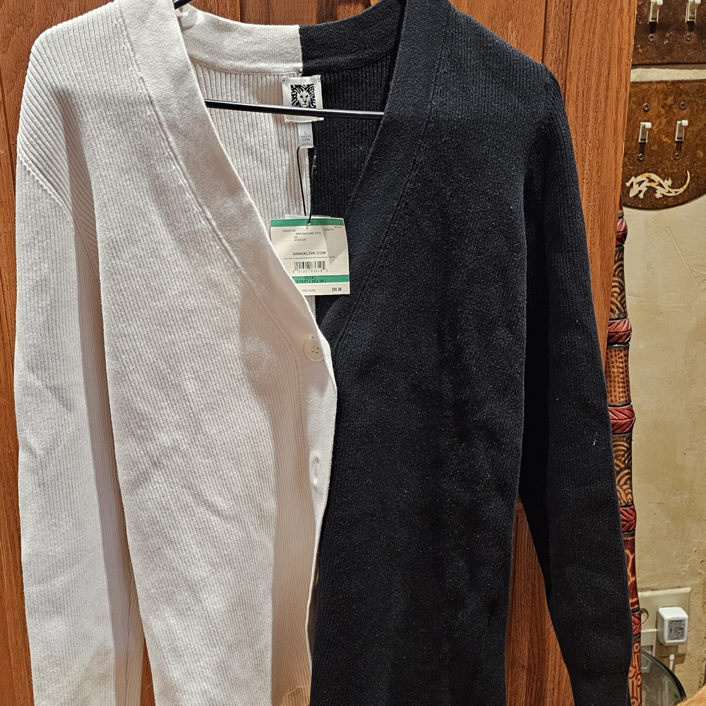 Anne Klein Black and White Cardigan